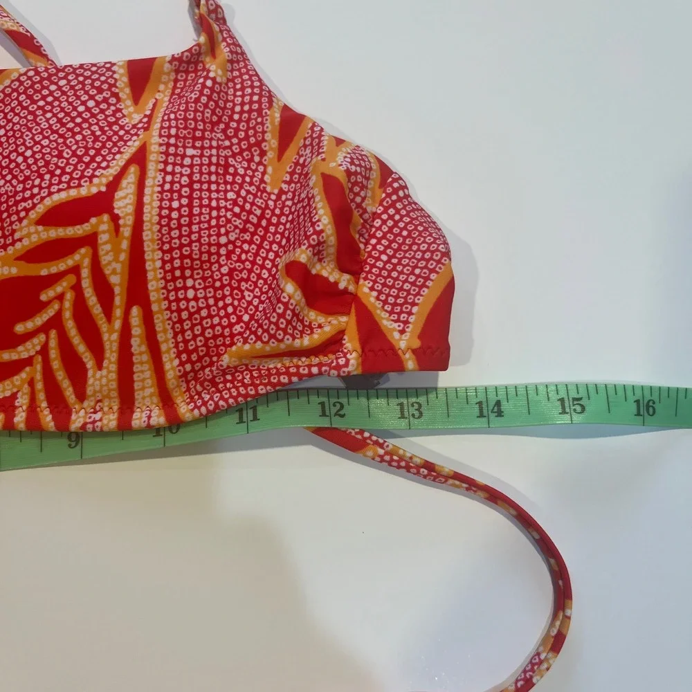 NWT‎ Aerie Bikini Set Deep Coral Tropical Print Starfish Charm Beach Medallion M